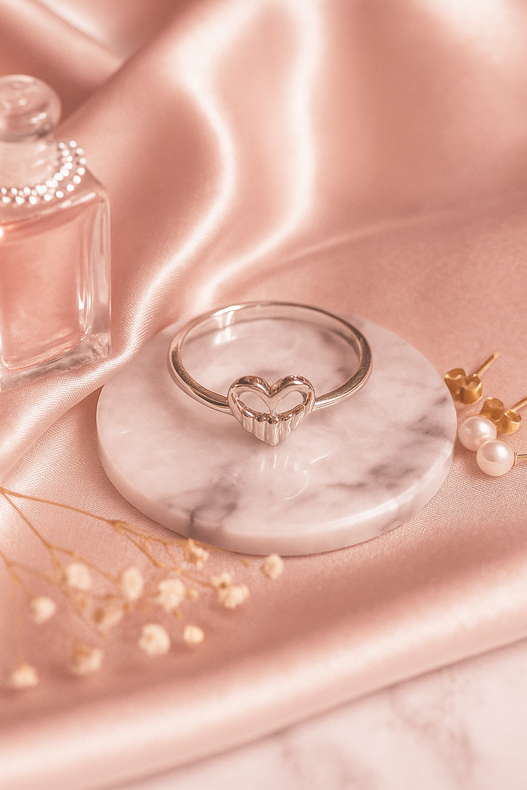 Rippled Heart Band – 925 Sterling Silver