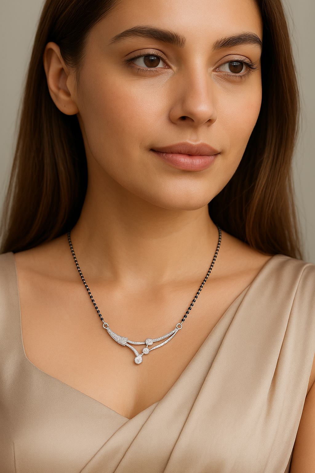 Graceful Sparkle Mangalsutra in 925 Sterling Silver