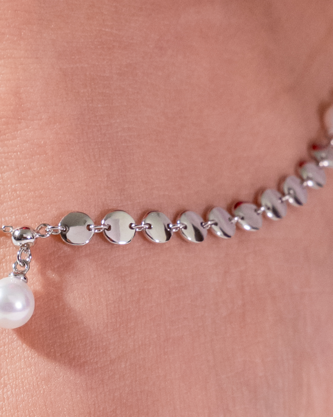 Pearl Drop Disc Anklet