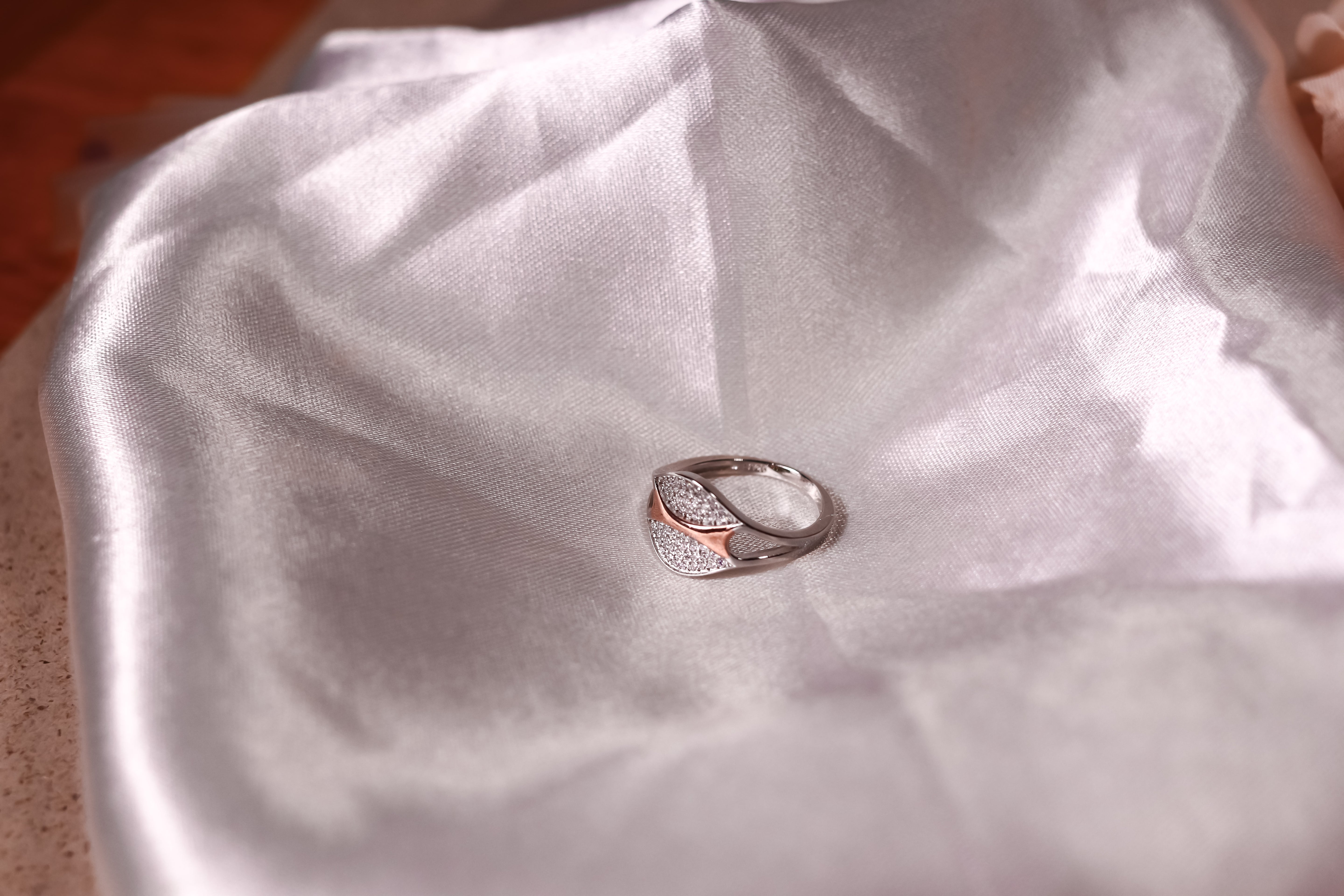 Whispering Leaves CZ Ring