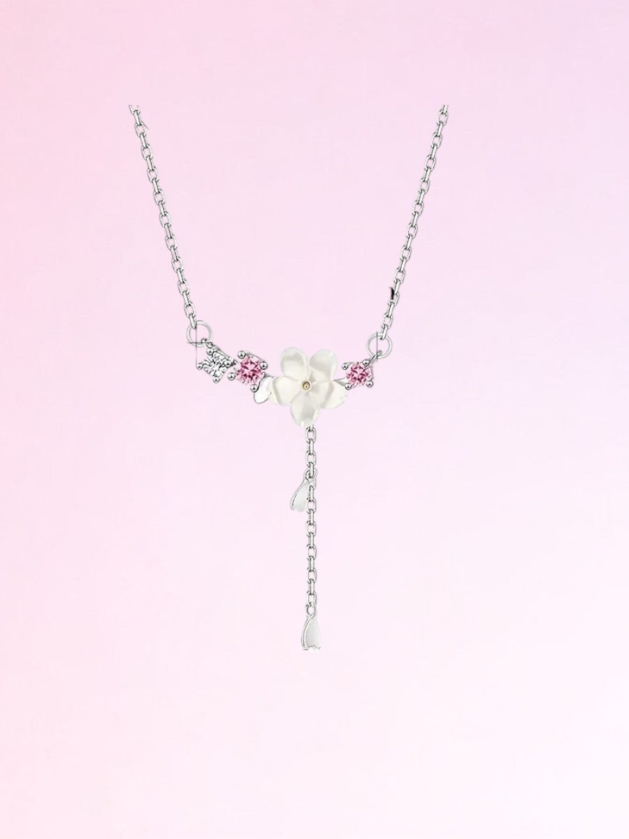 Blossom Drop Necklace – Silver