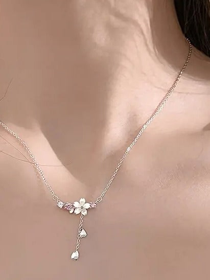 Blossom Drop Necklace – Silver