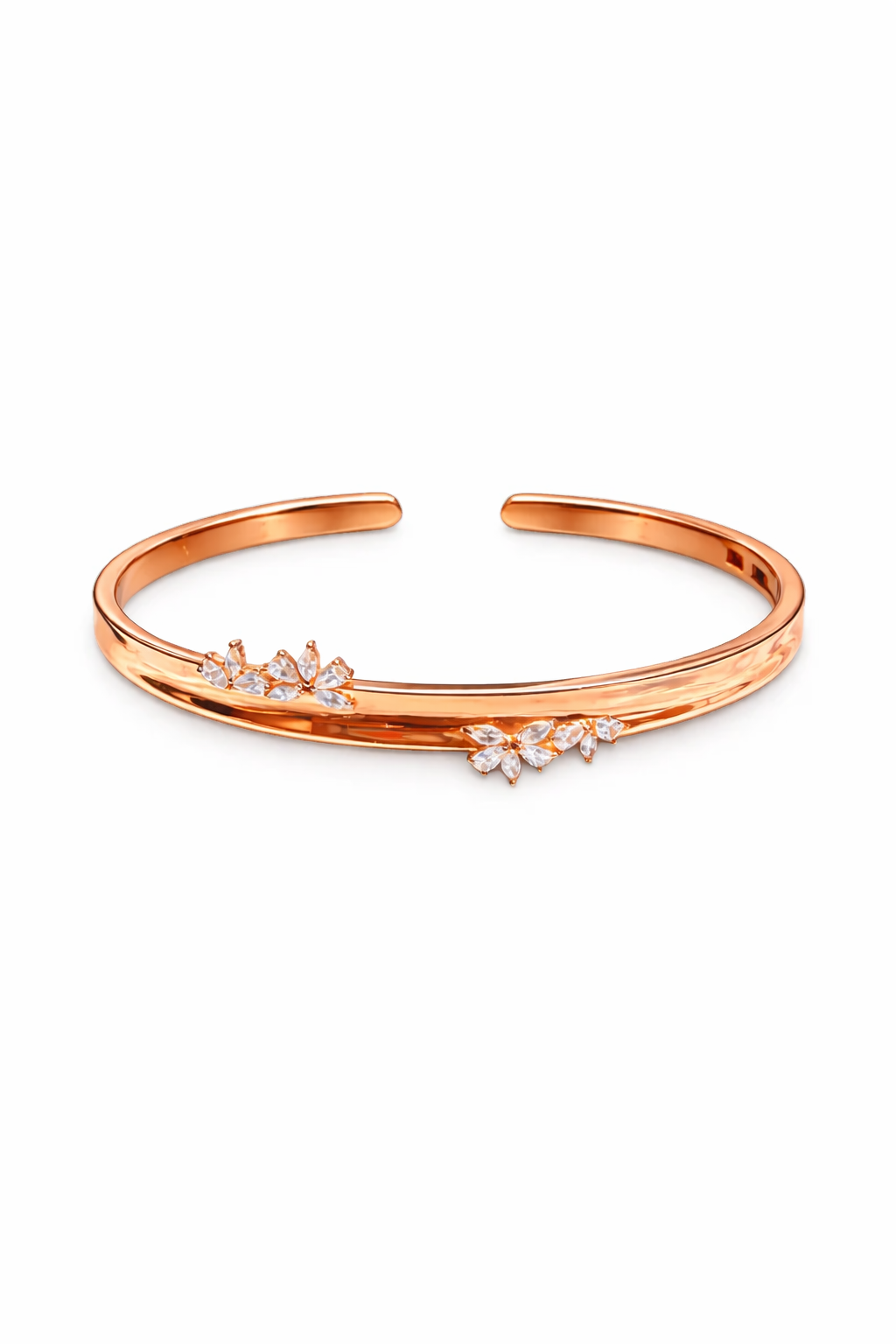 Rose Gold Finish Floral Kada