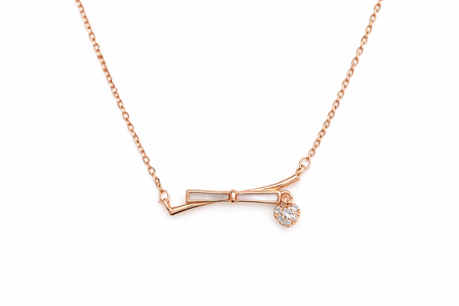 Delicate Bow Charm Necklace – 925 Sterling Silver