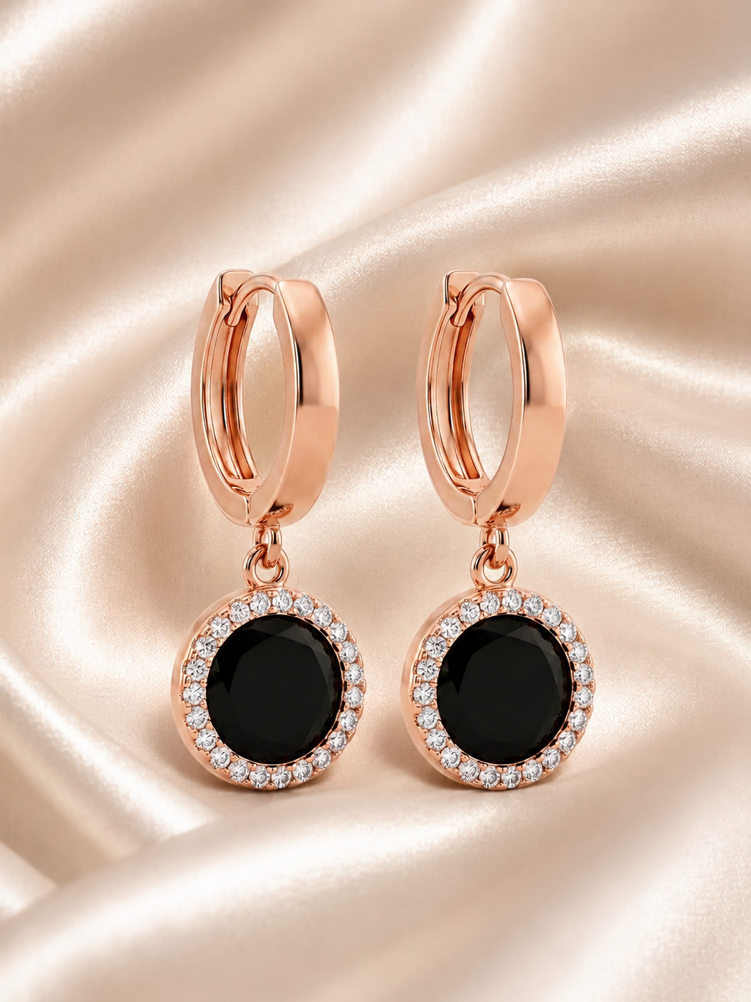 Midnight Halo Drop Earrings