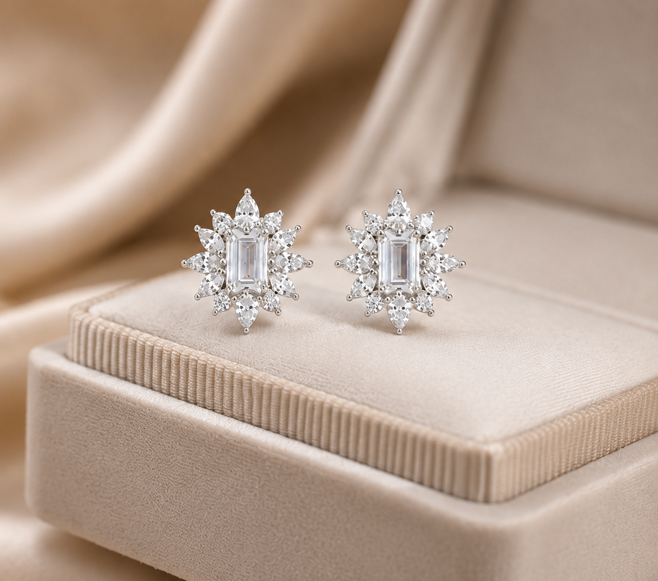 Radiant Snowflake Stud Earrings
