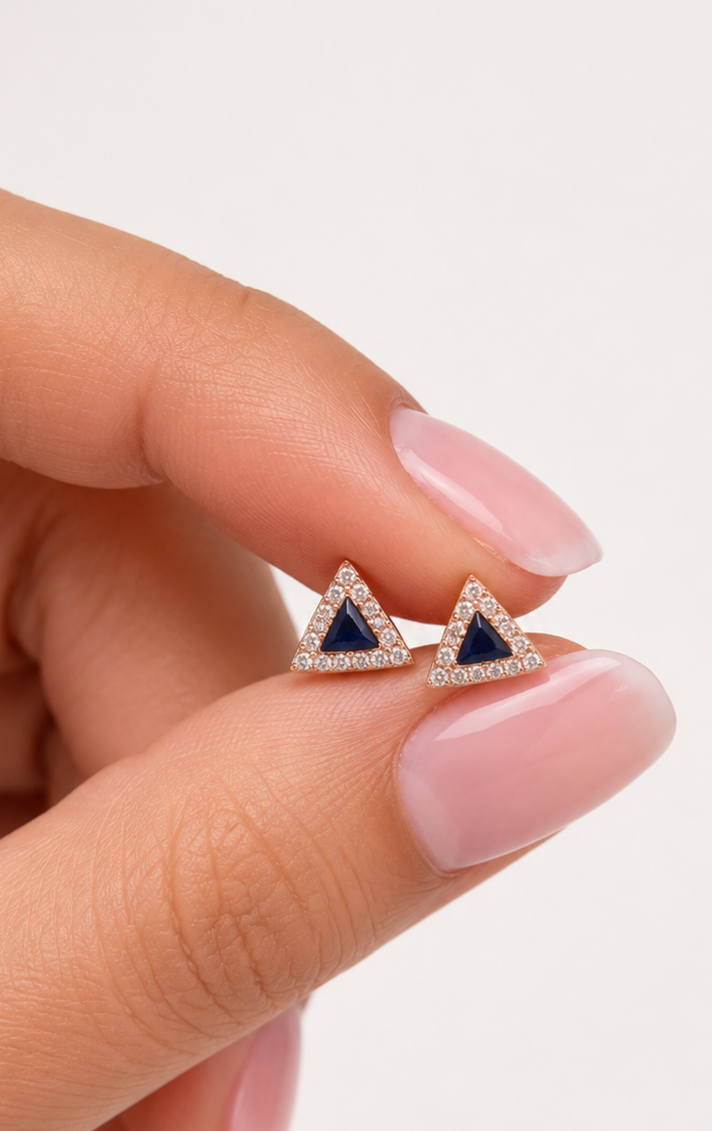 Triora Sapphire Stud Earrings