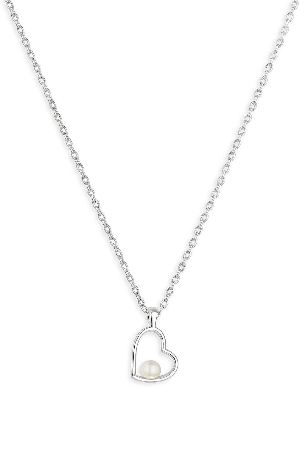 Heart Pearl Pendant Necklace – 925 Sterling Silver