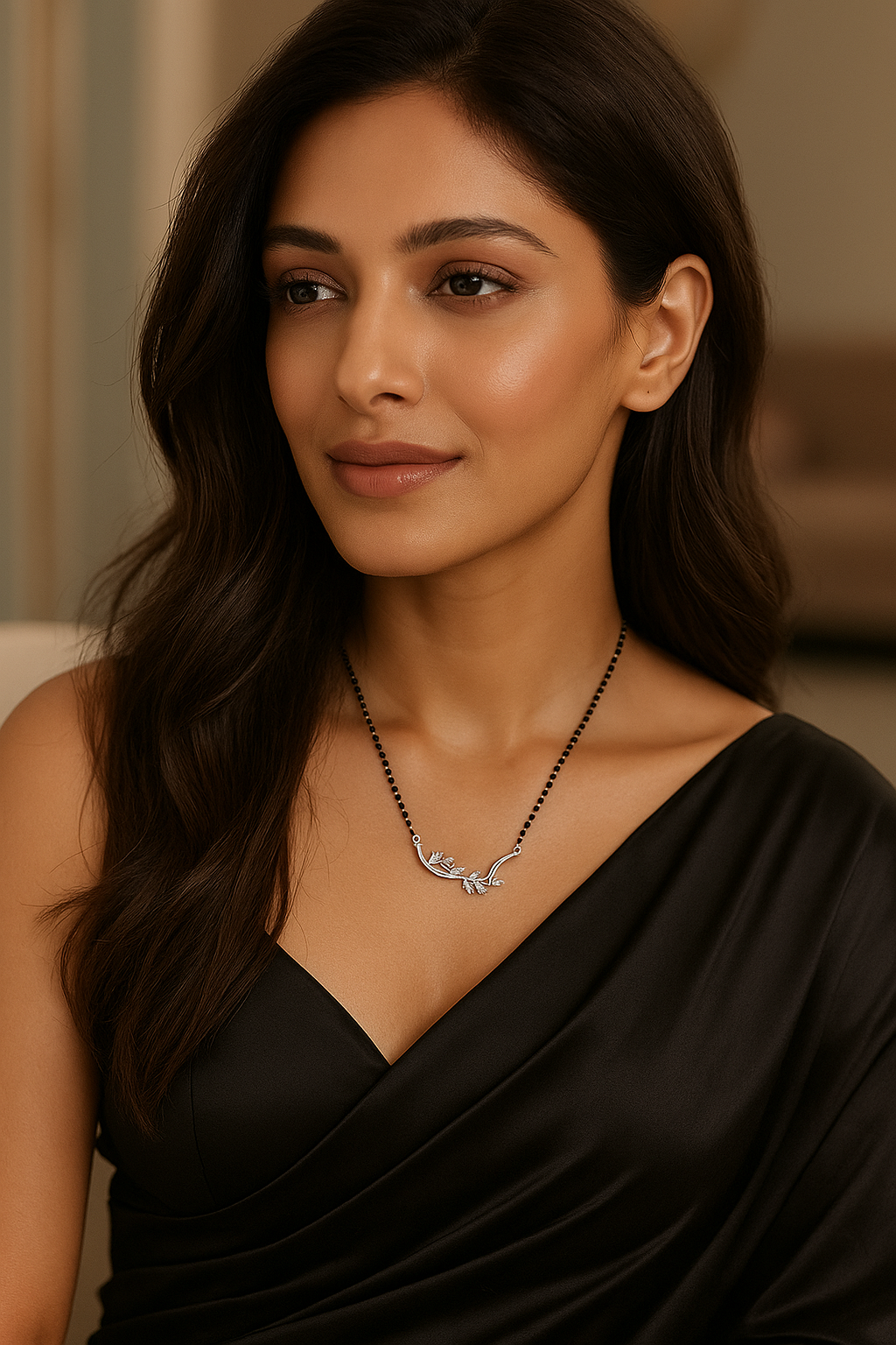 Floral Vine CZ Mangalsutra | 925 Sterling Silver