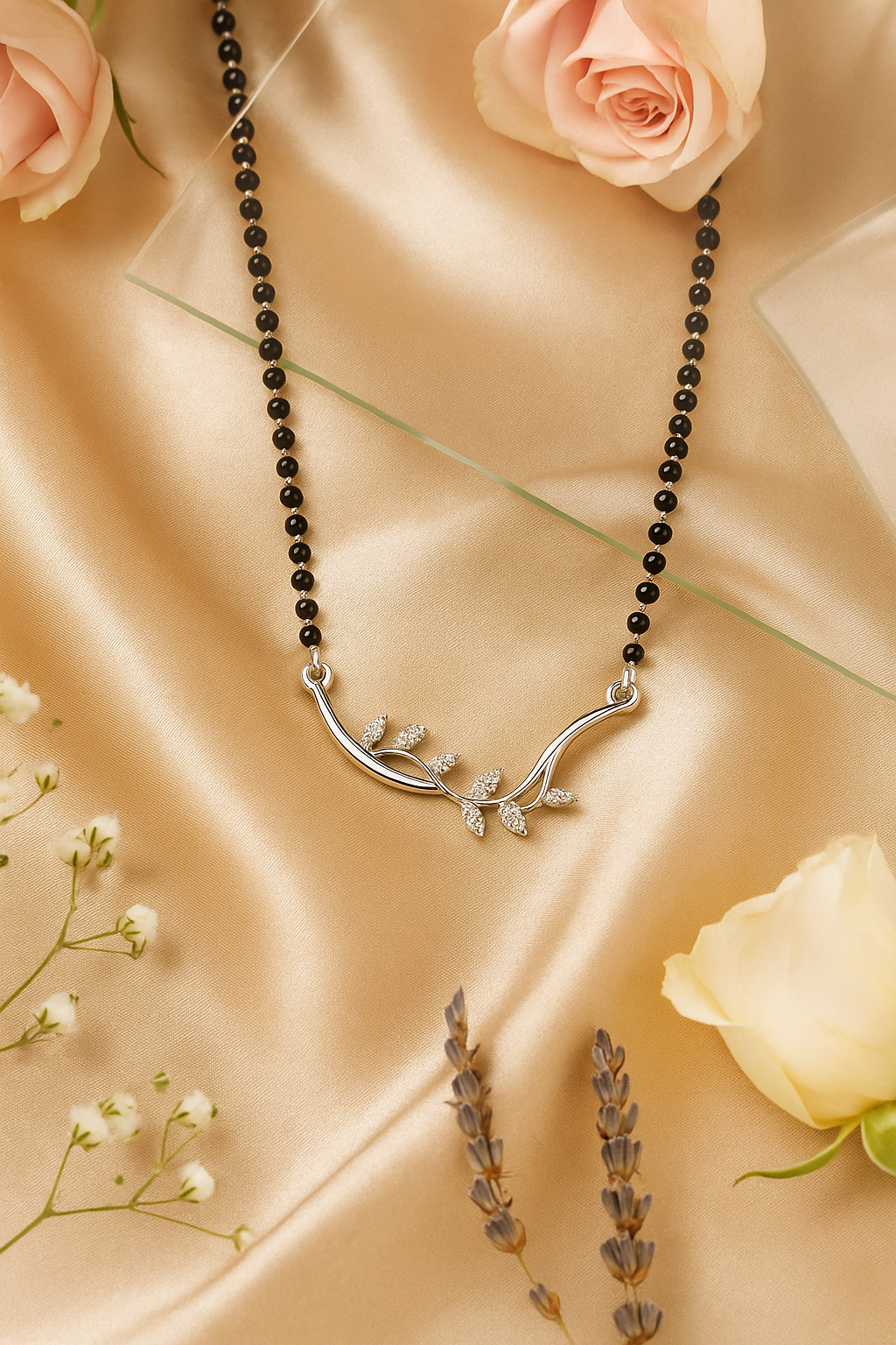 Floral Vine CZ Mangalsutra | 925 Sterling Silver