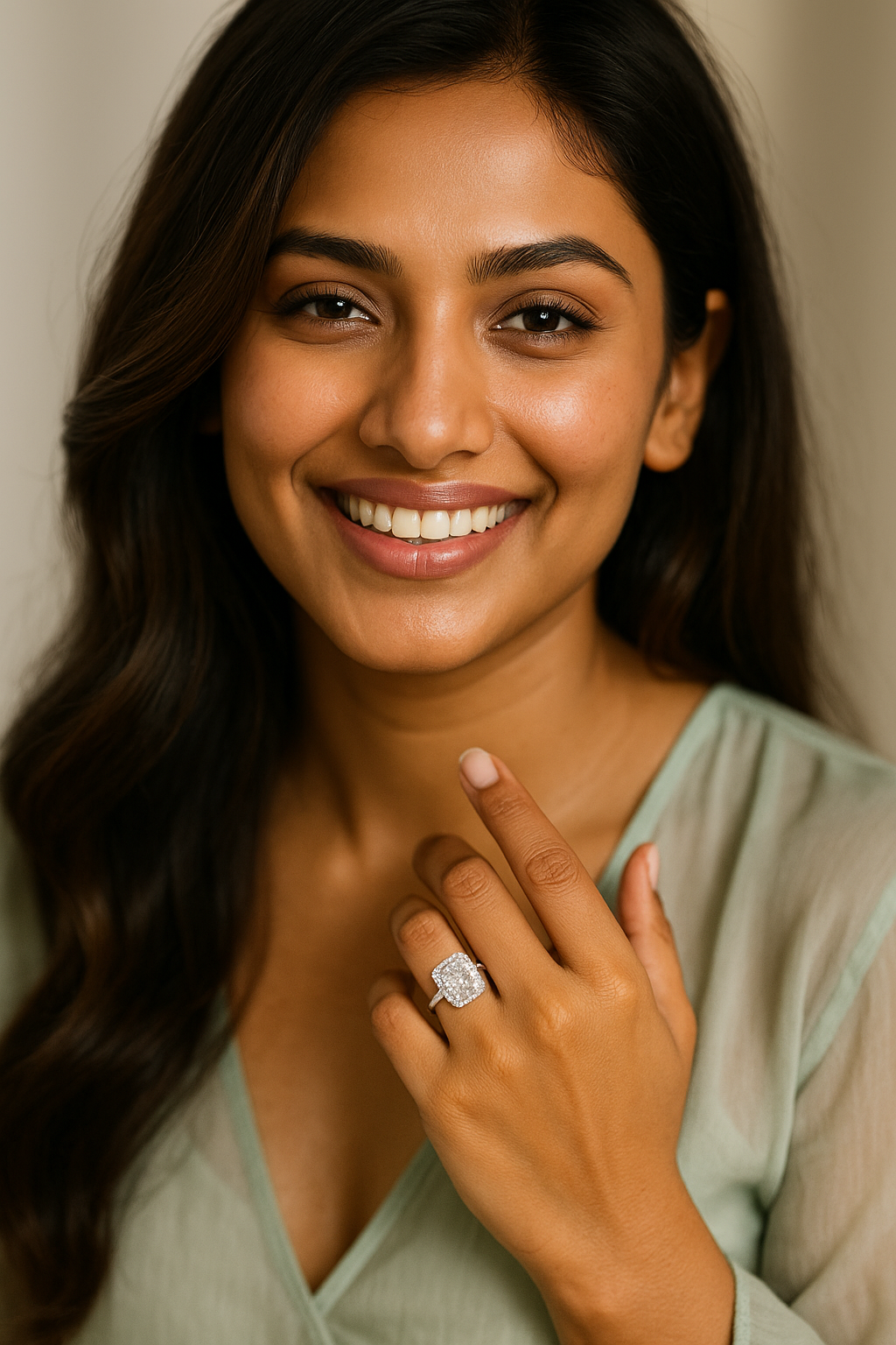 Radiant Halo Cushion-Cut Statement Ring – 925 Sterling Silver