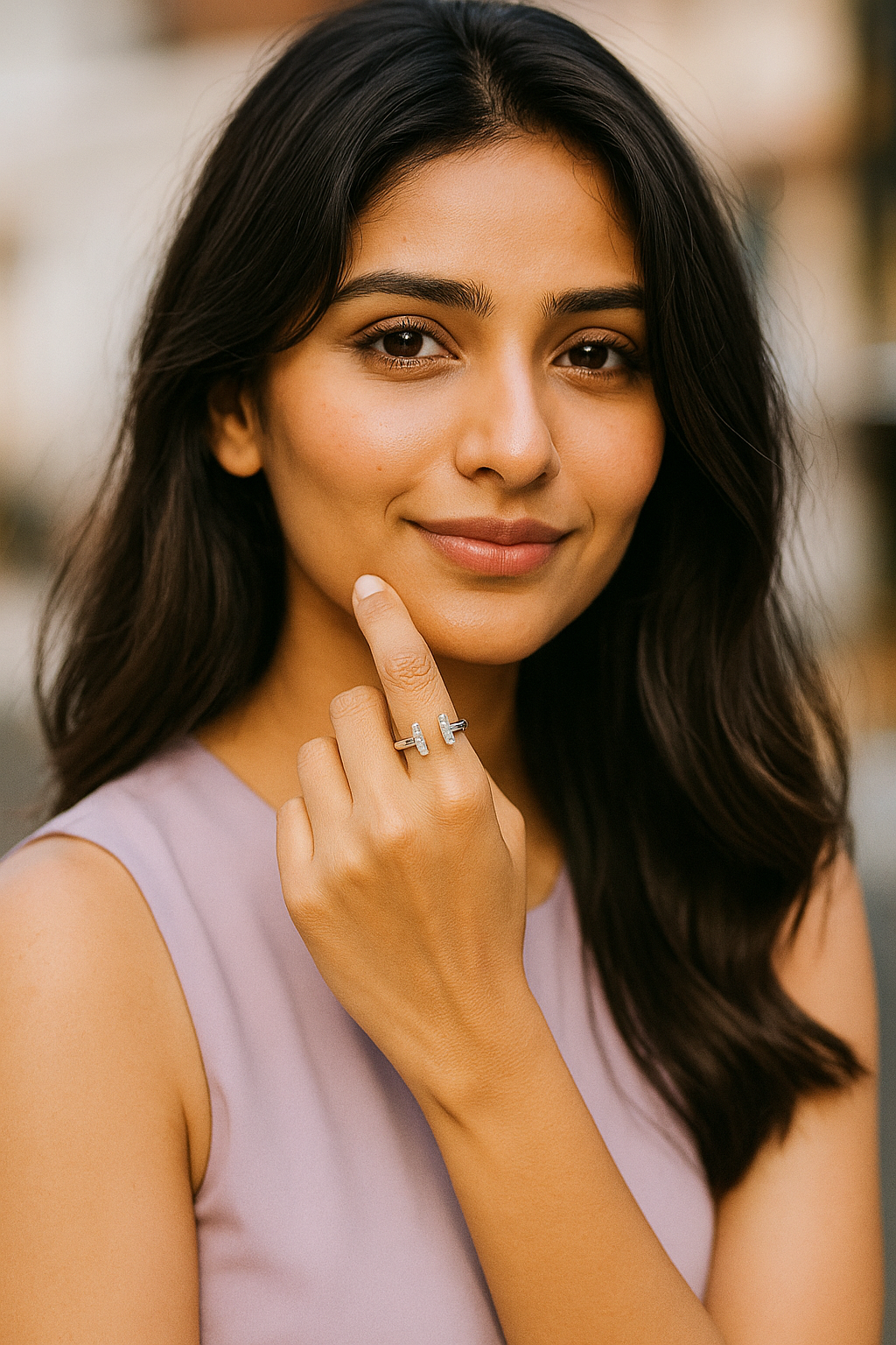 Open Bar Minimalist Silver Ring