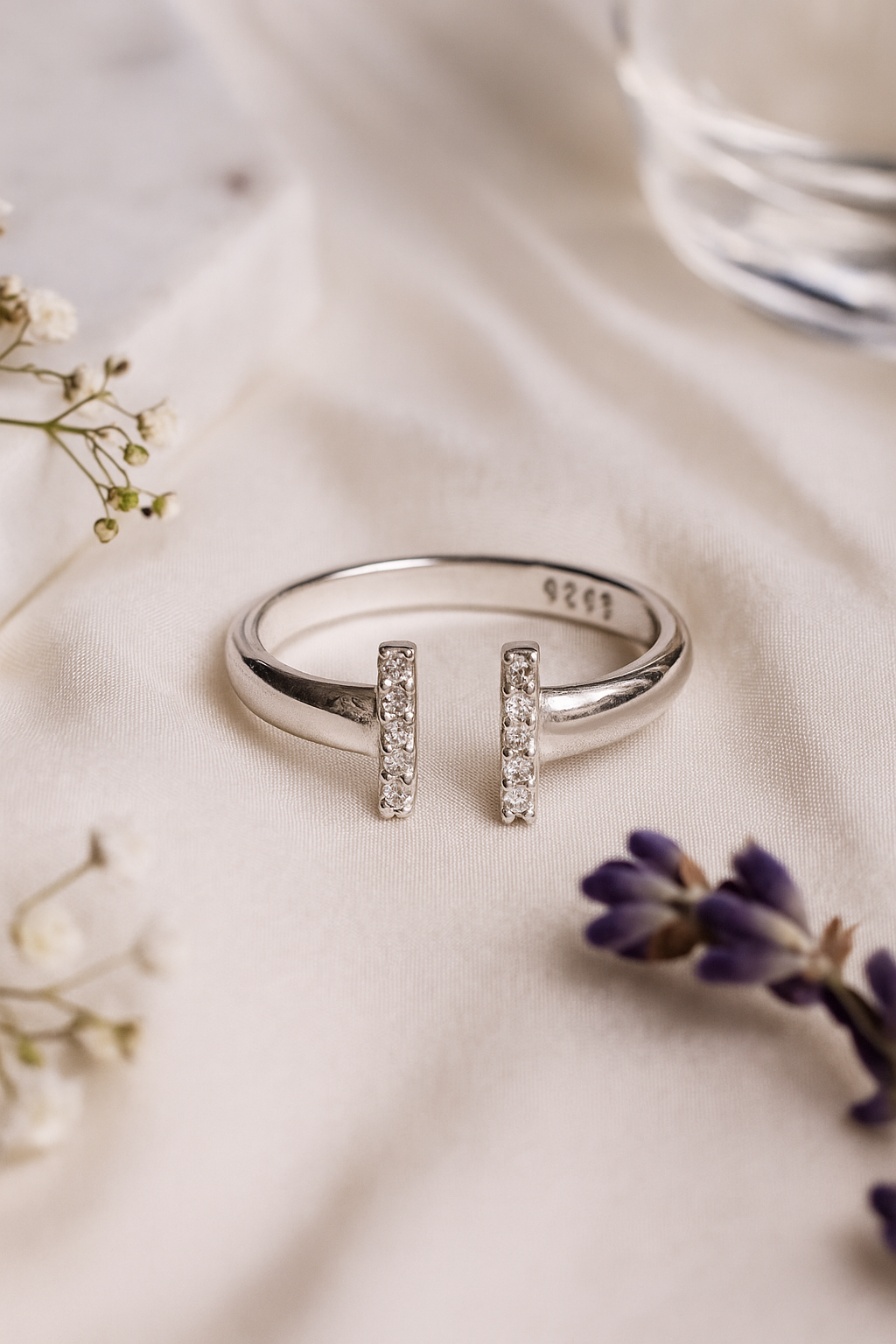 Open Bar Minimalist Silver Ring