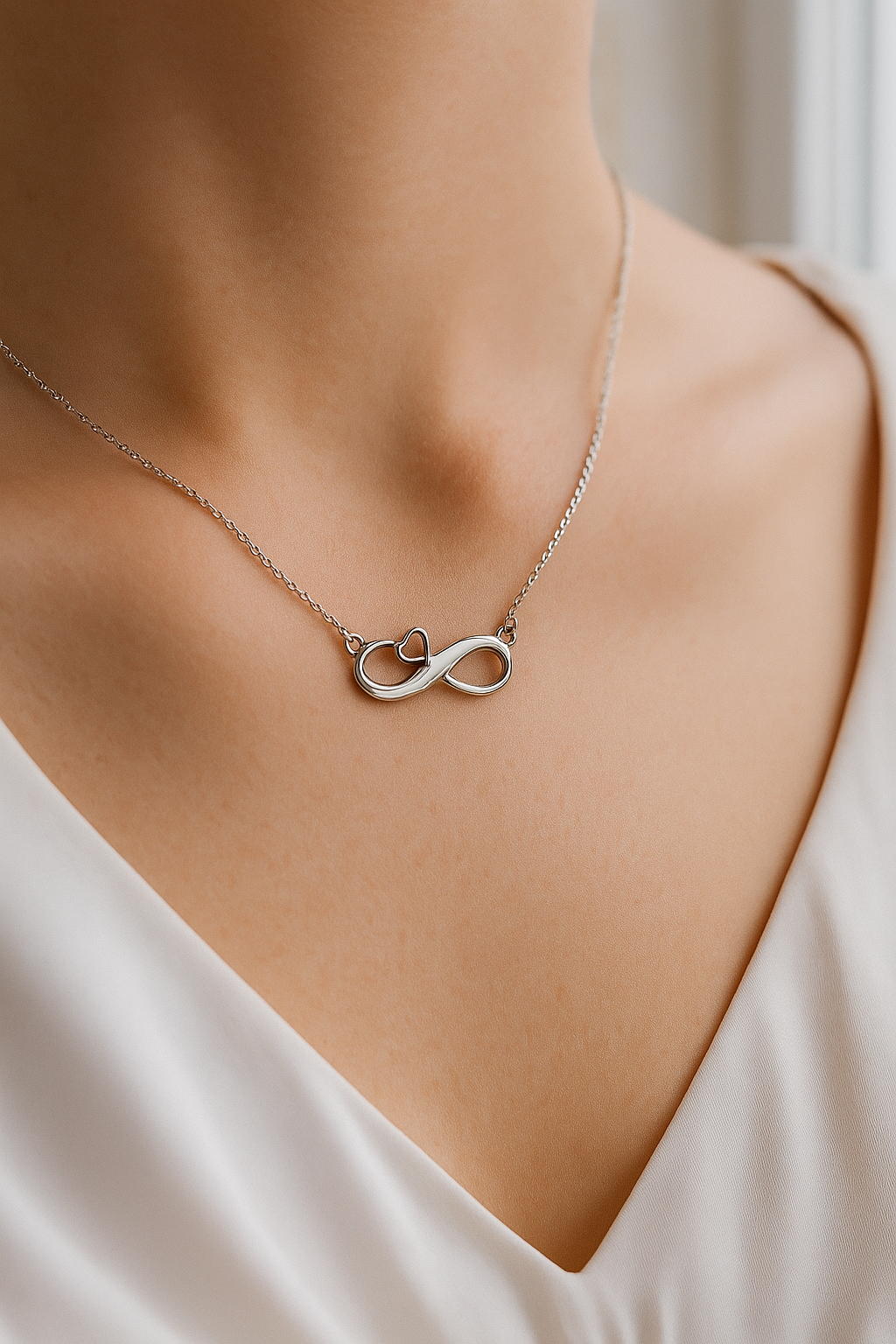 Eternal Heart Sterling Silver Necklace