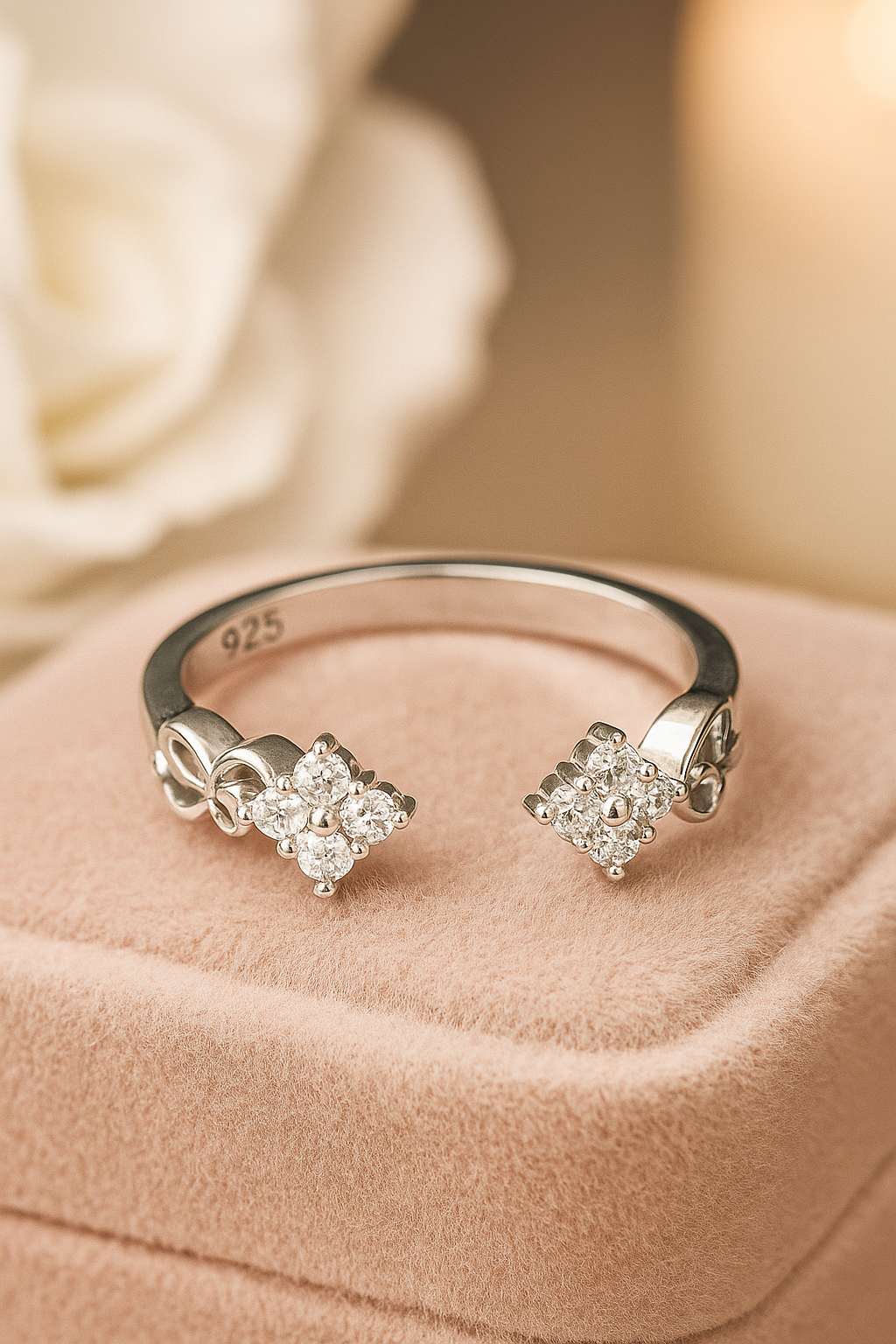 Twin Spark Solitaire Ring