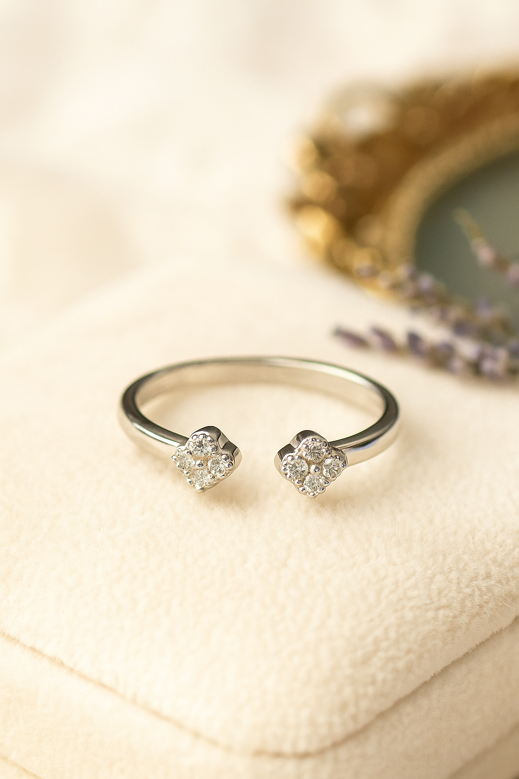 Twin Blossom Sterling Silver Ring