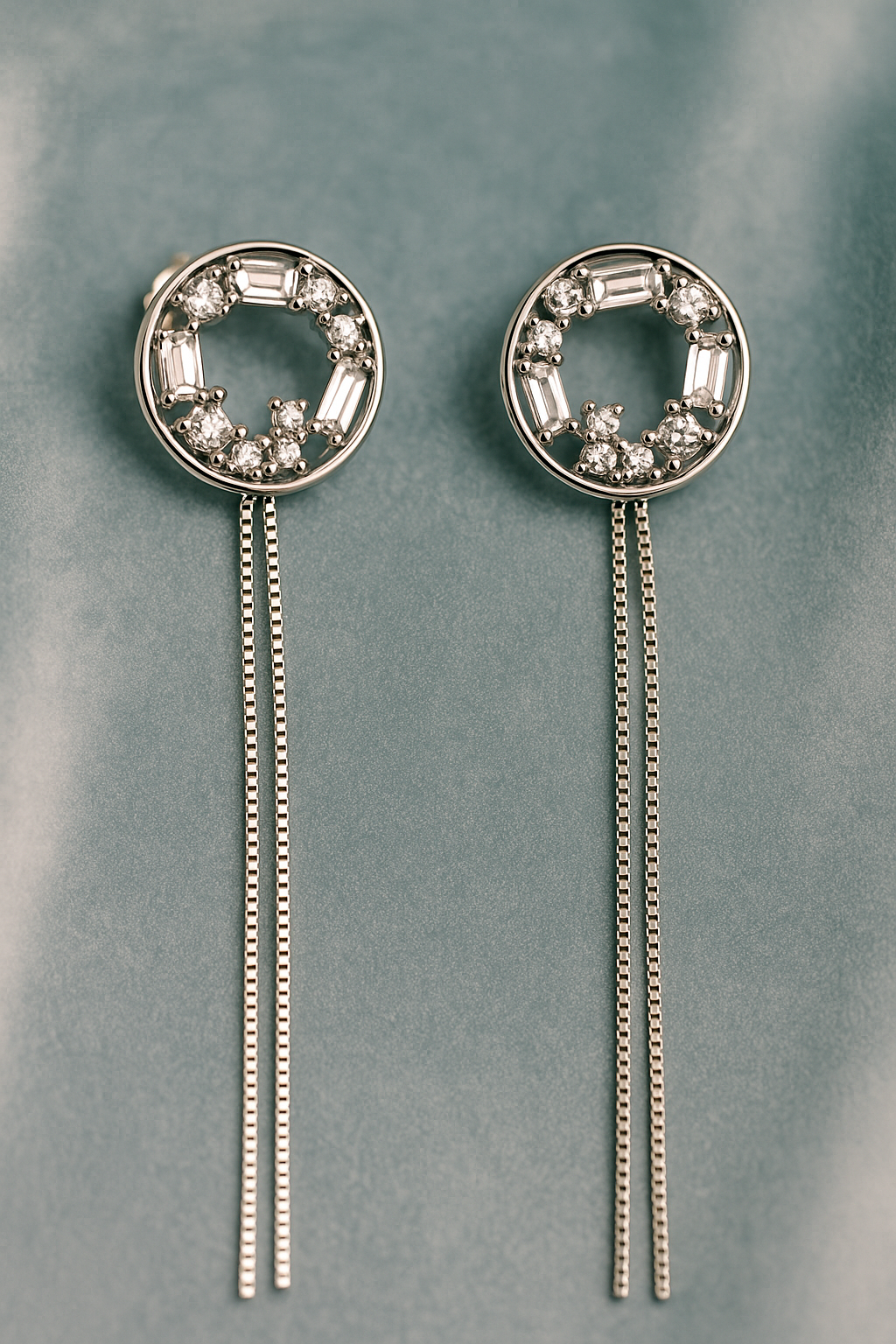 Celestial Circle Drop Earrings | 925 Sterling Silver