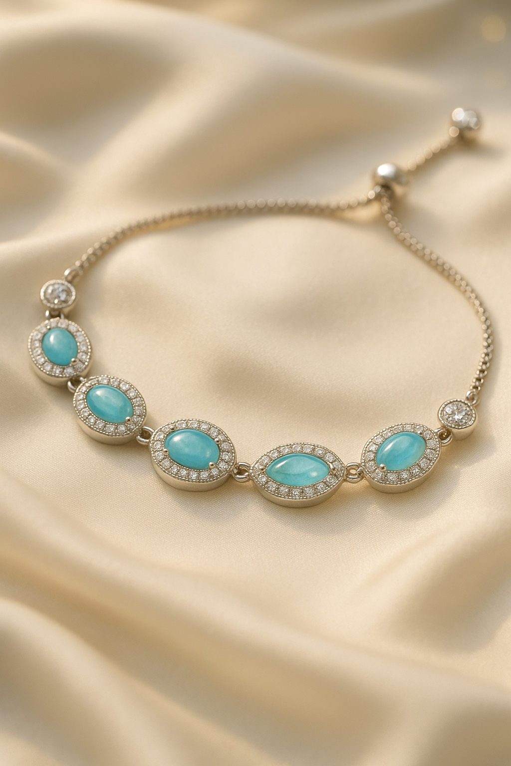 Turquoise Elegance Adjustable Bracelet | 925 Sterling Silver