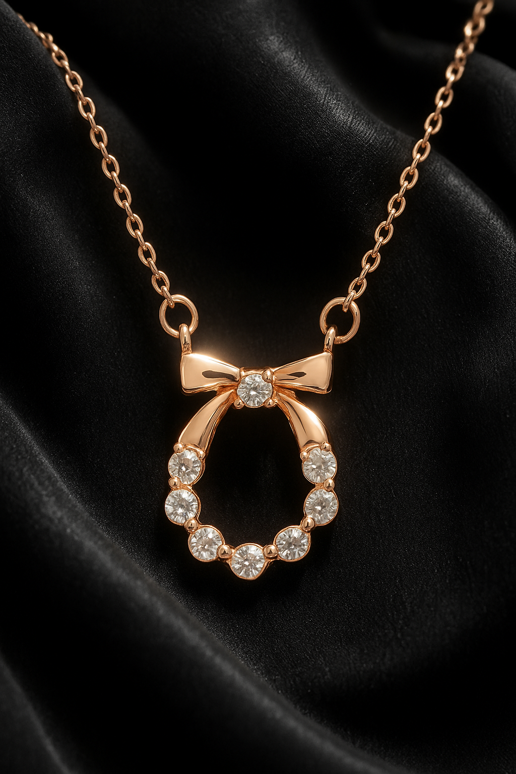 Bow Charm CZ Necklace | 925 Sterling Silver