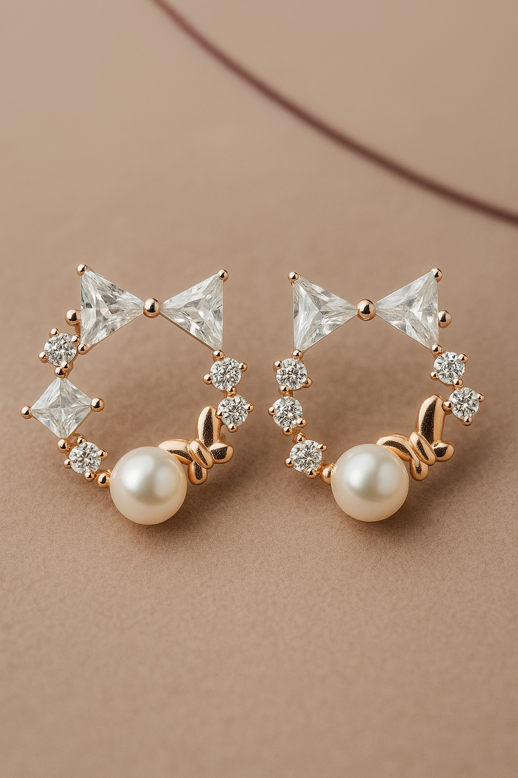 Pearl Bow Radiance Studs