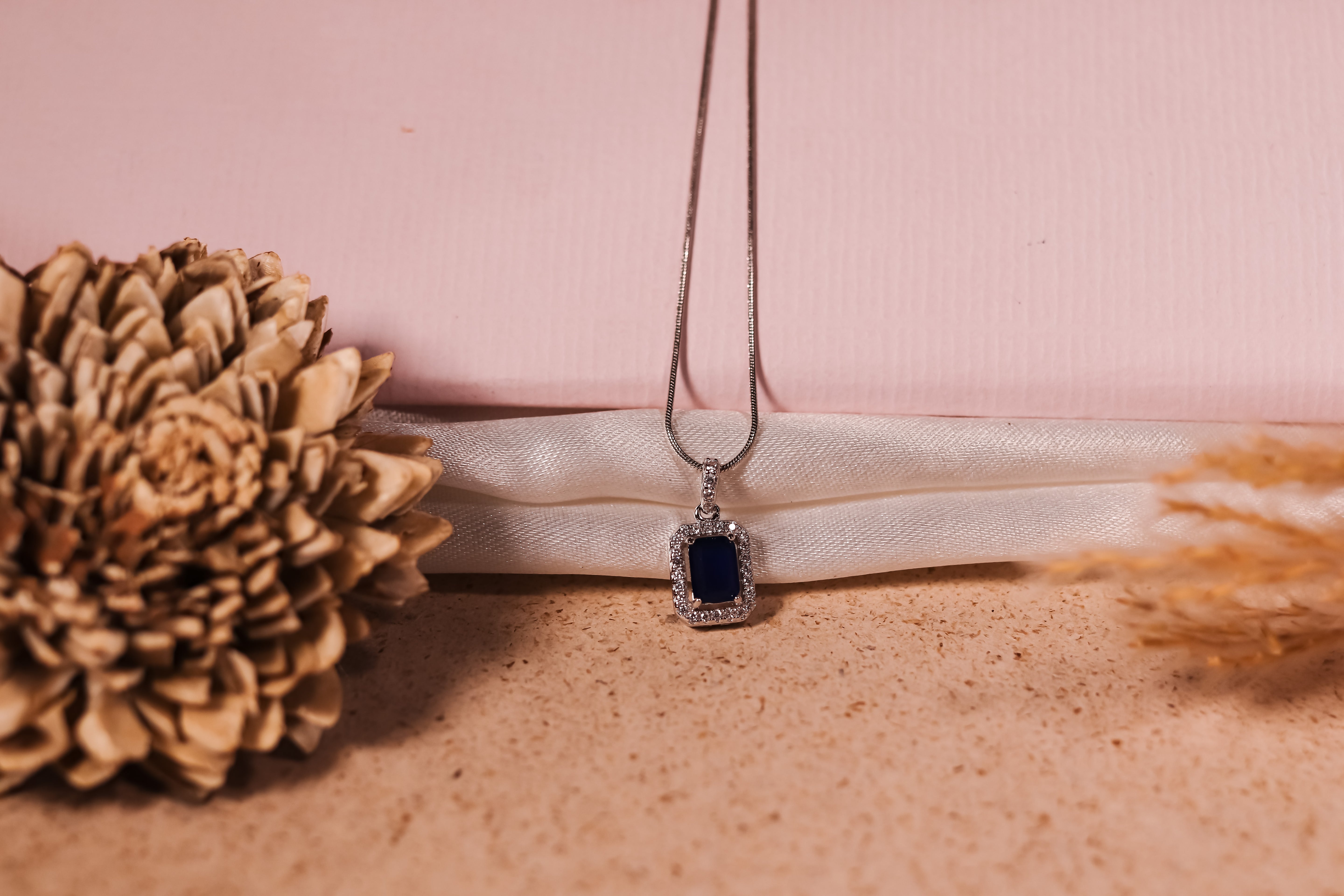 Royal Grace Emerald-Cut Sapphire Pendant & Earring Set