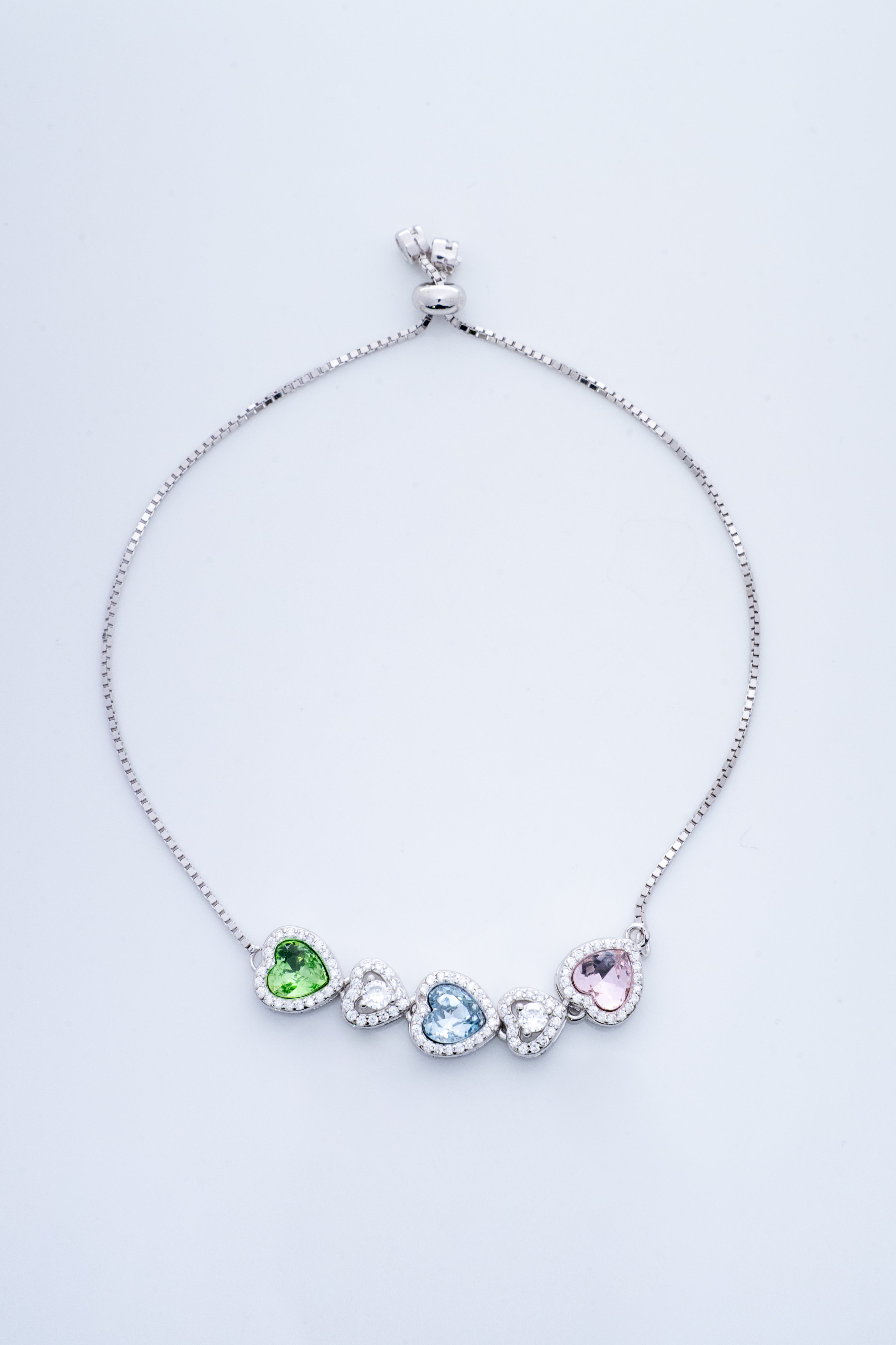 Multicolor Heart Charm Bracelet