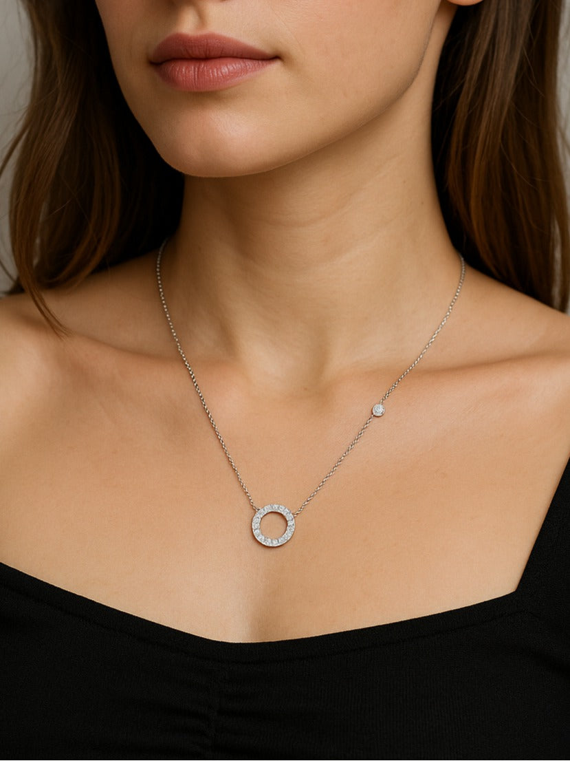 Circle of Sparkle Necklace – Silver