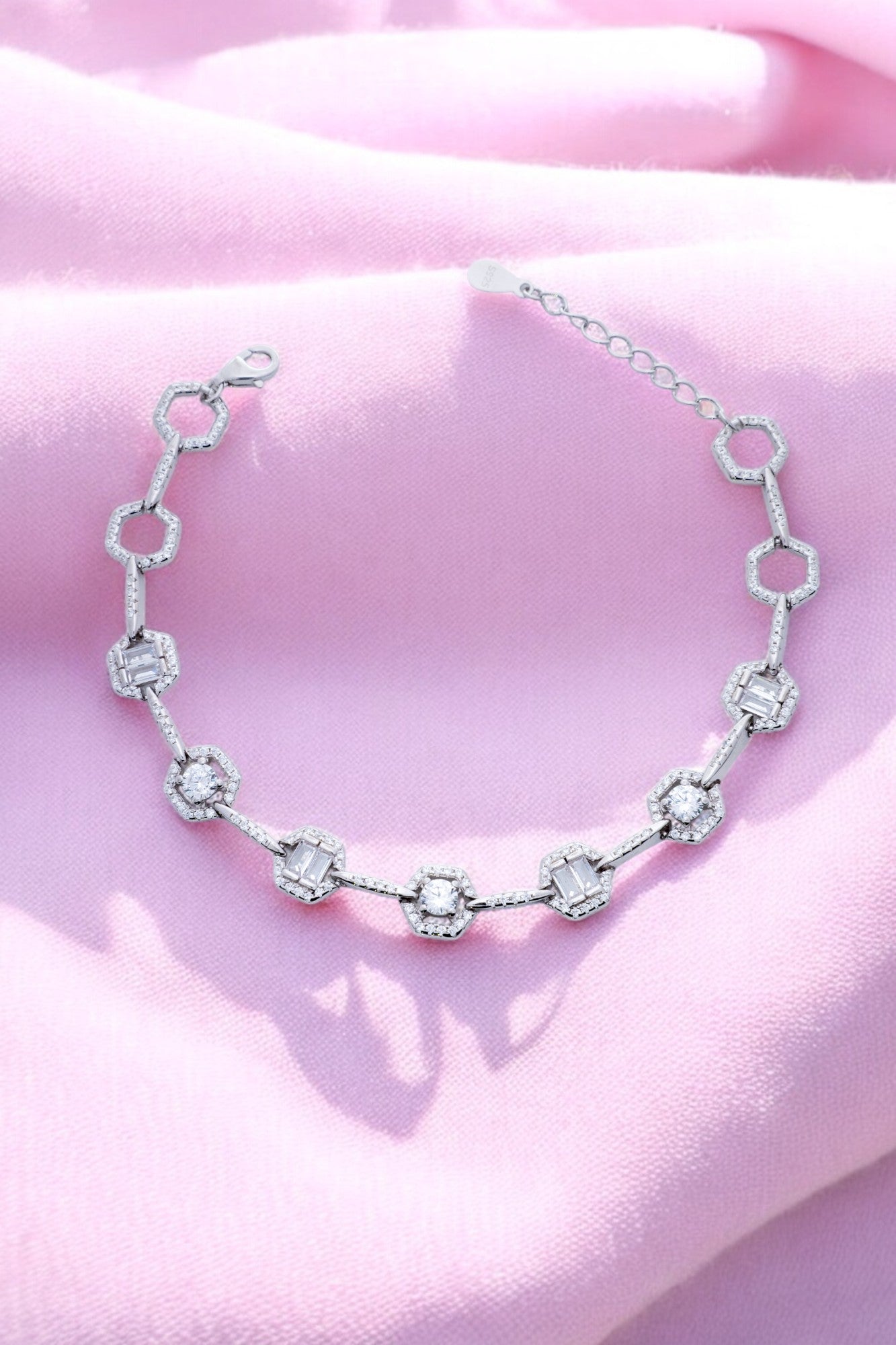 Hexa Sparkle CZ Bracelet