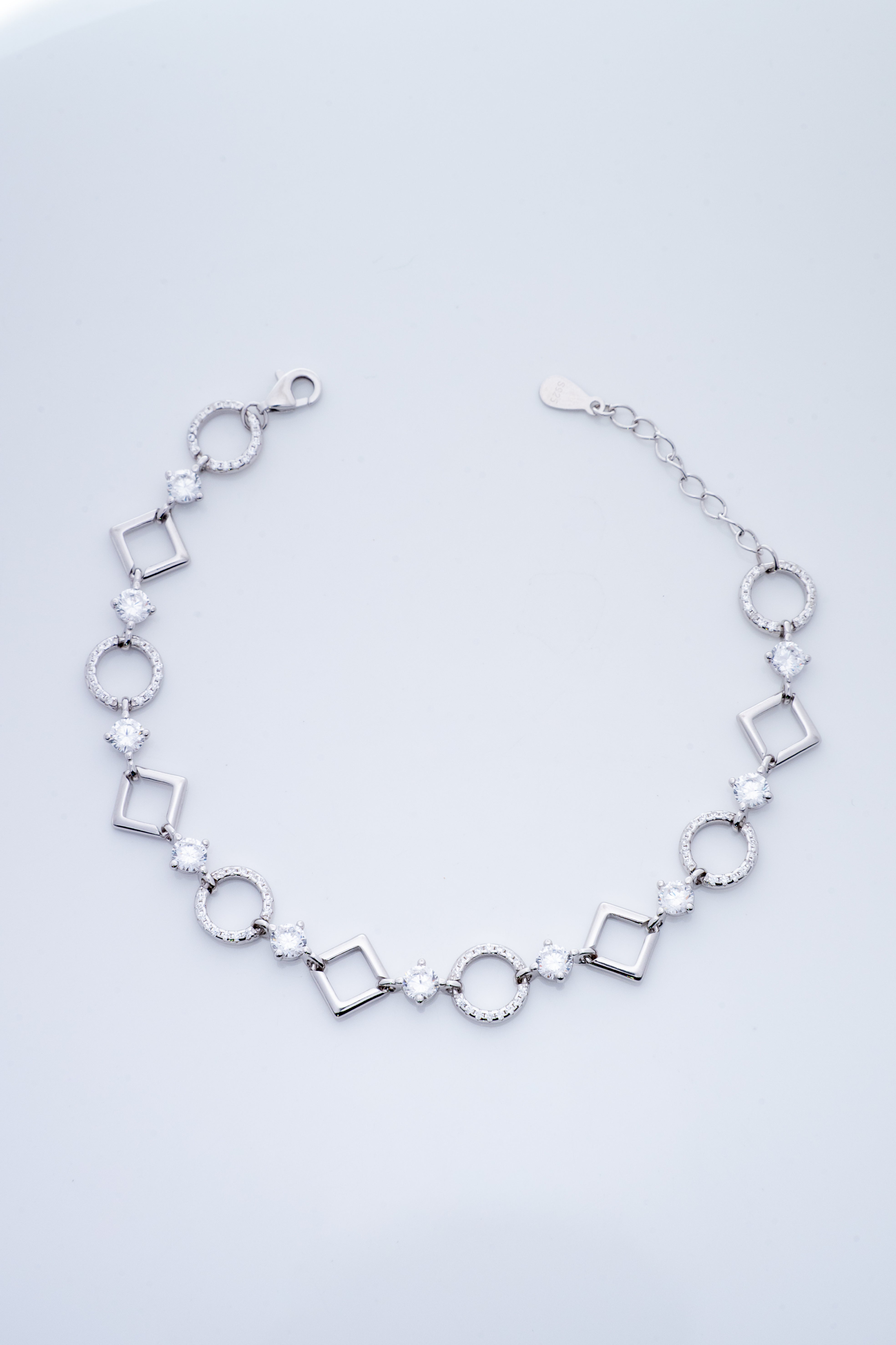 Geometric Sparkle CZ Bracelet