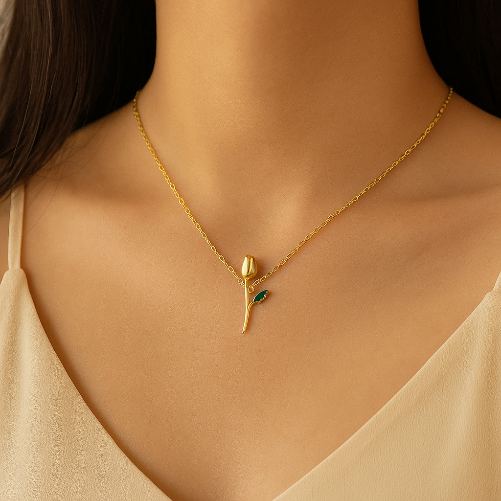 Rosebud Charm Necklace