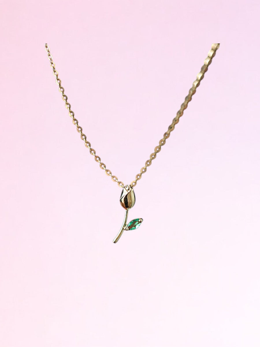 Rosebud Charm Necklace