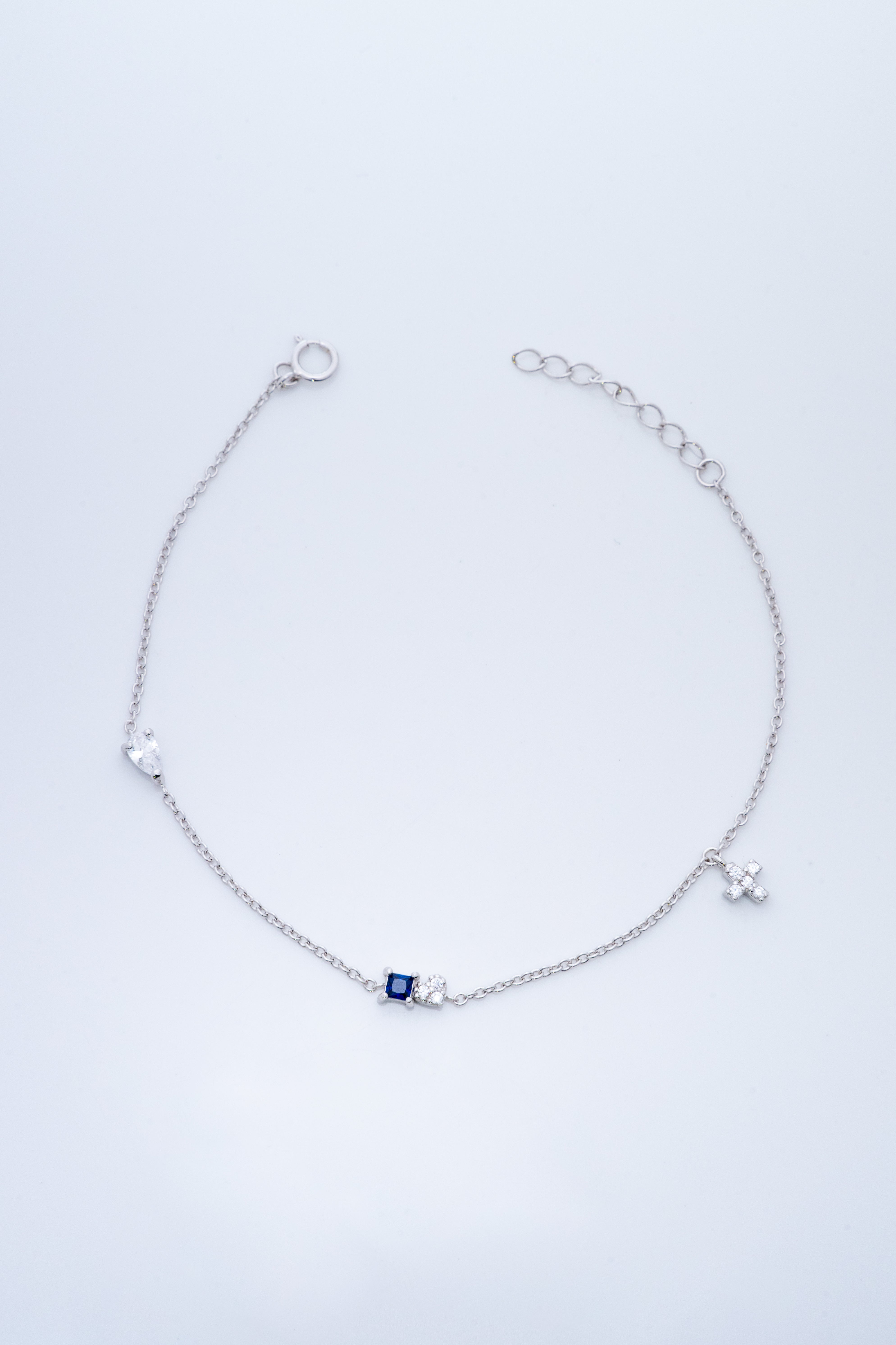 Dainty Sapphire Charm Bracelet