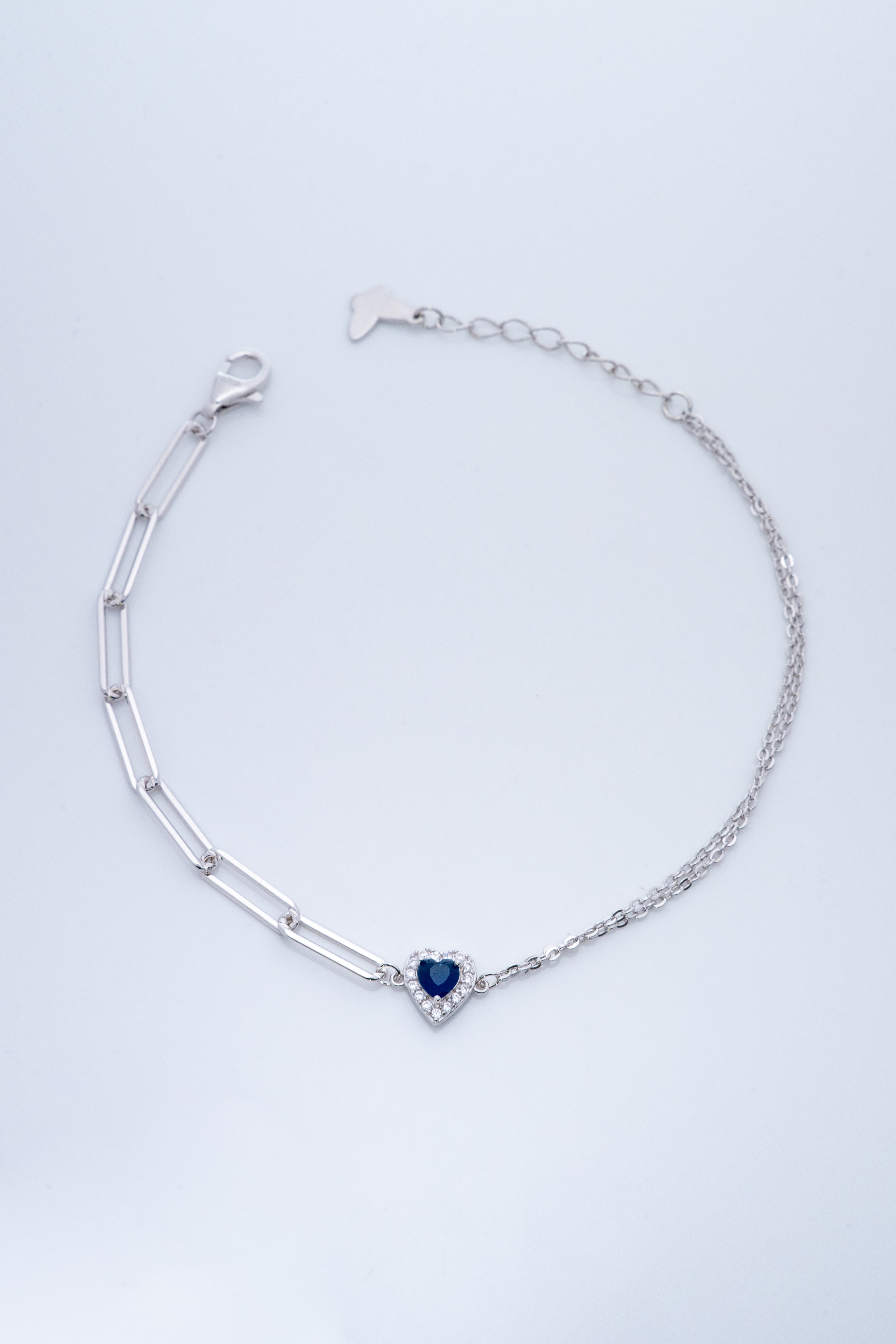 Midnight Heart Dual Chain Bracelet