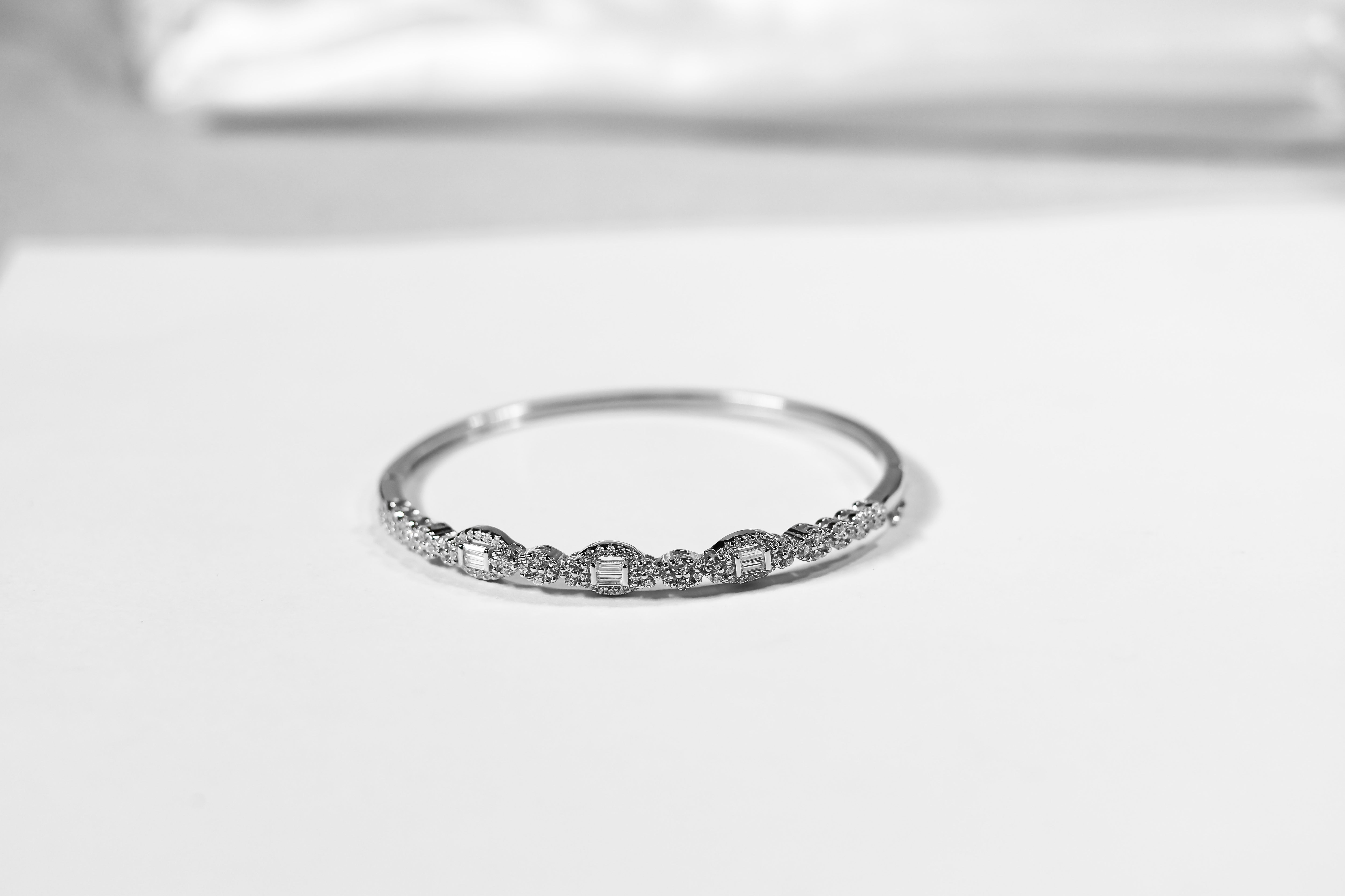 Vintage Baguette CZ Bangle