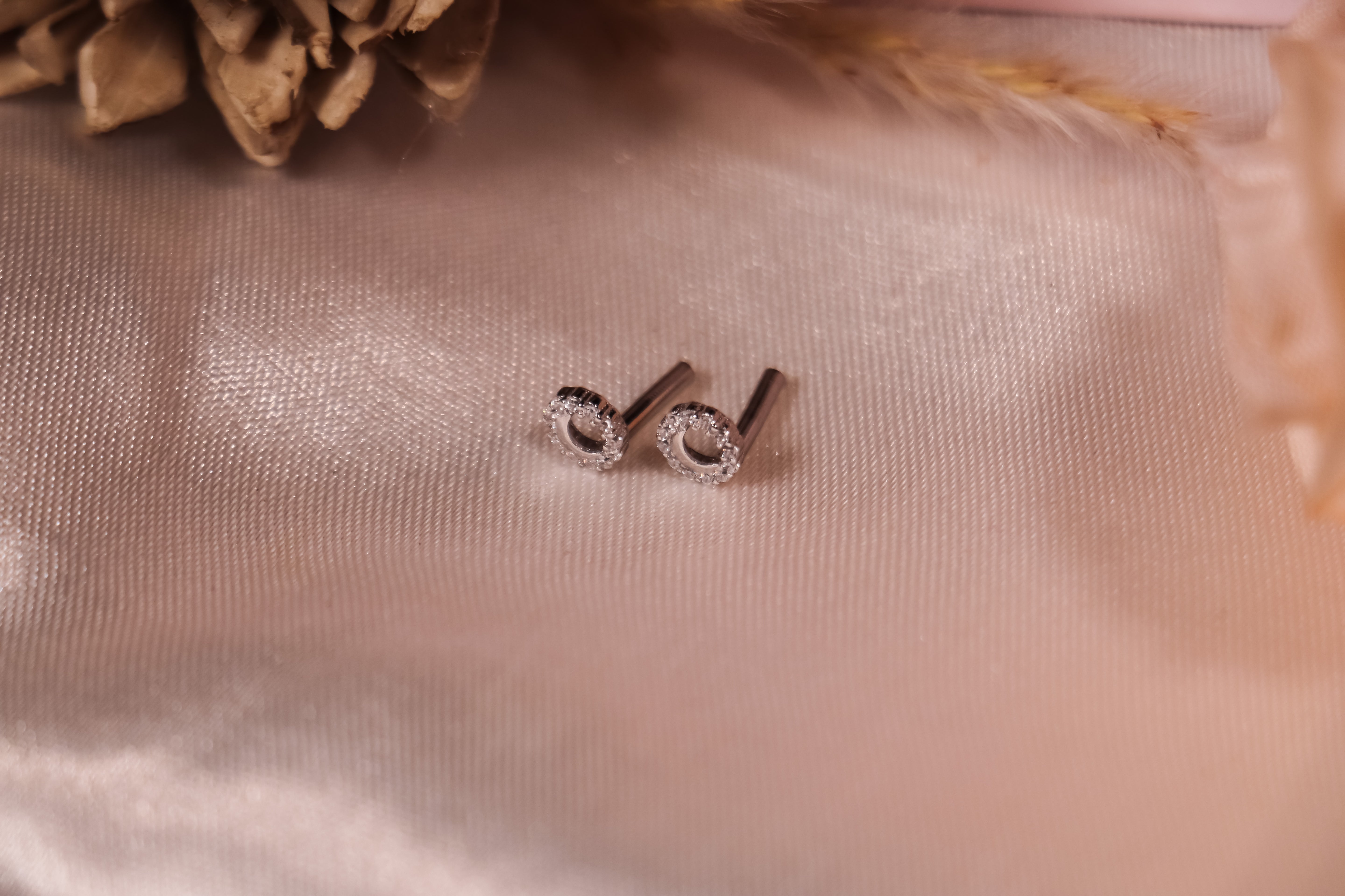 Petite Circle Halo Studs