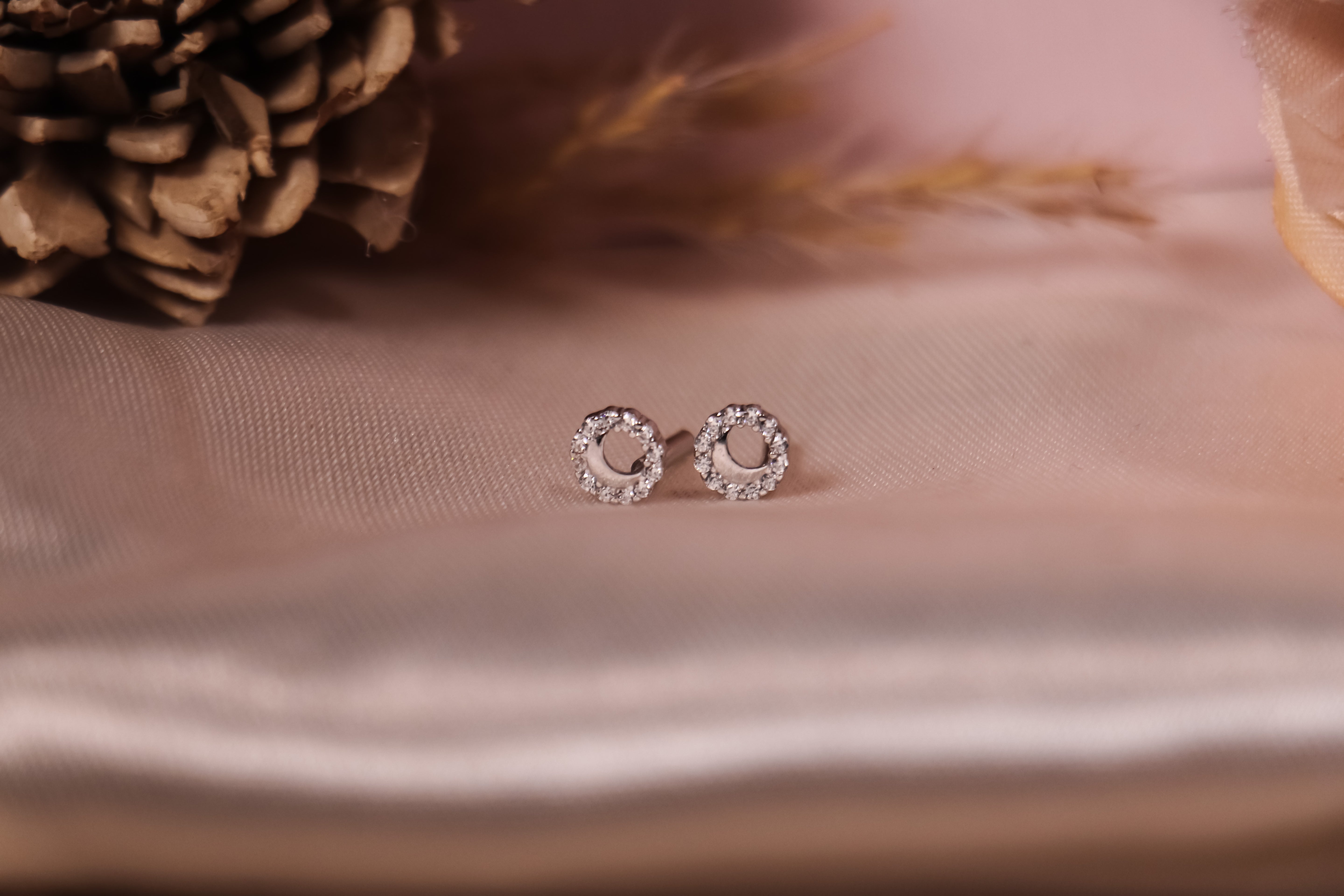 Petite Circle Halo Studs