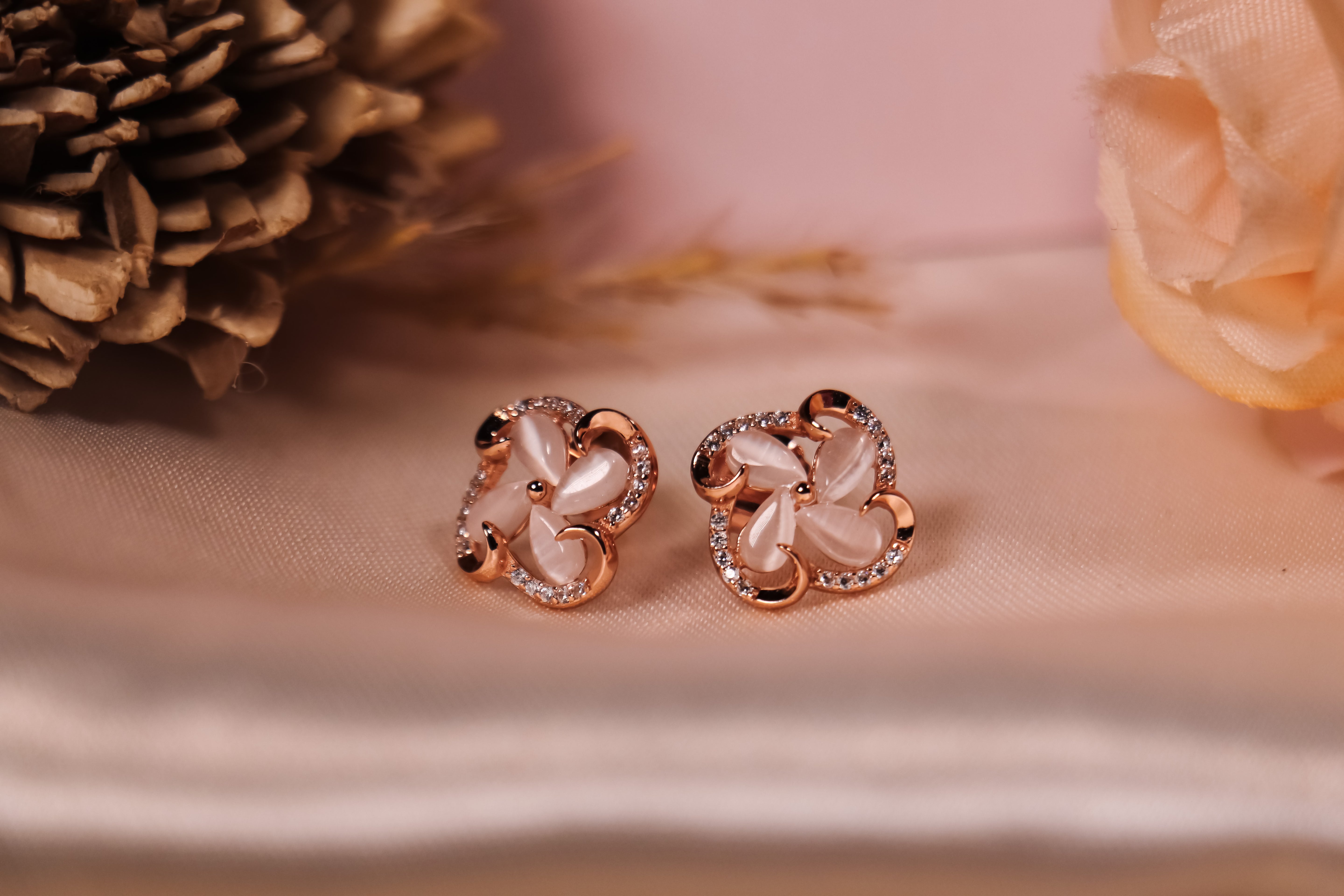 Luxe Rose Swirl Studs