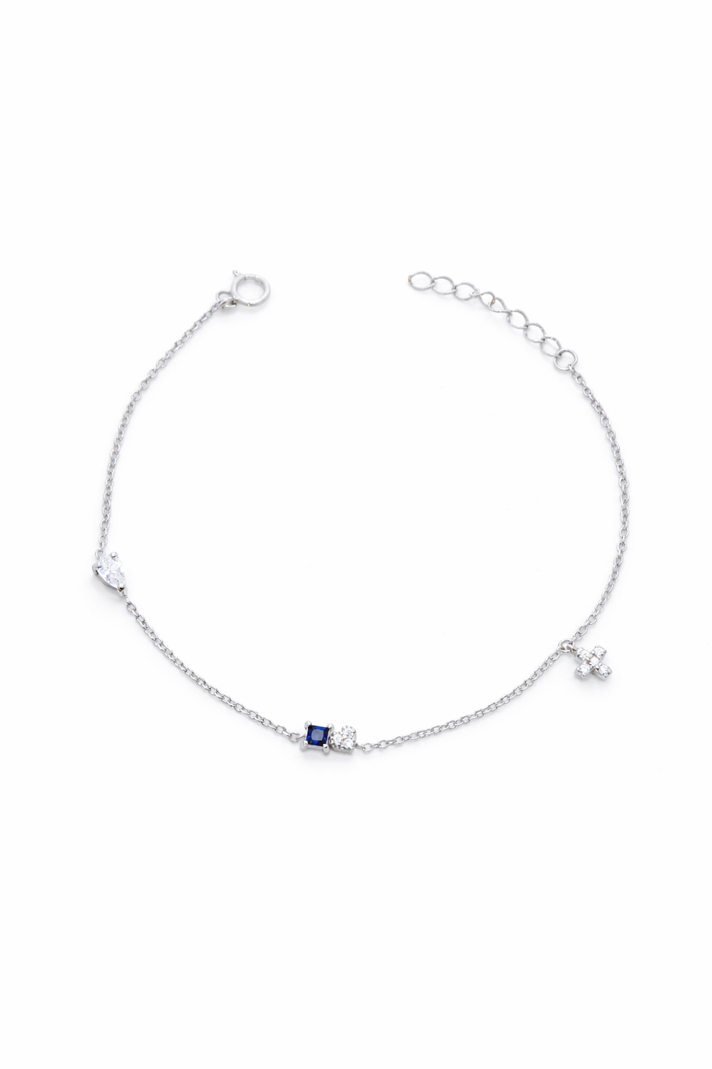 Dainty Sapphire Charm Bracelet
