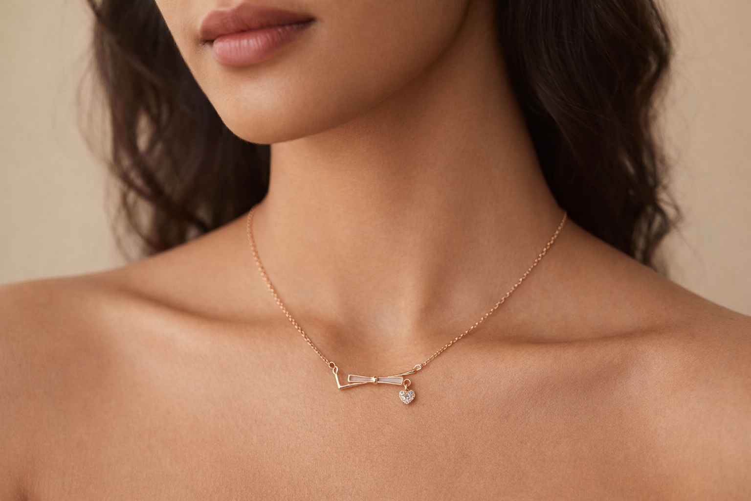 Delicate Bow Charm Necklace – 925 Sterling Silver