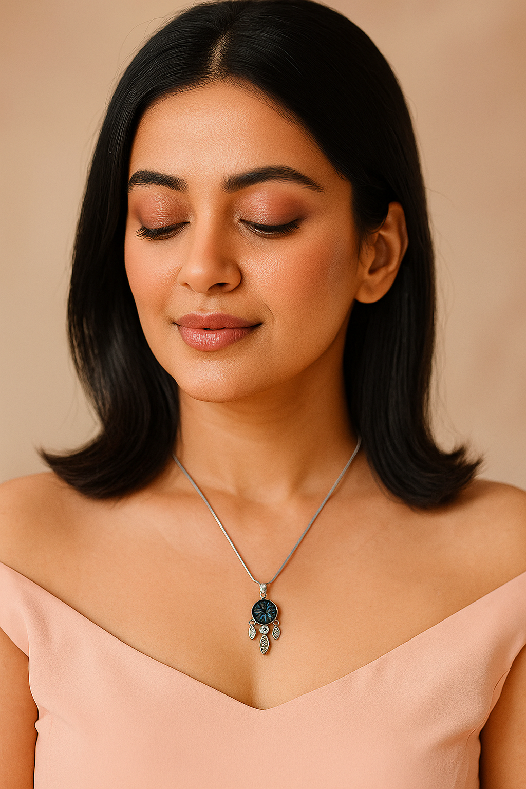 Sterling Silver Dreamcatcher Necklace with Iridescent Inlay